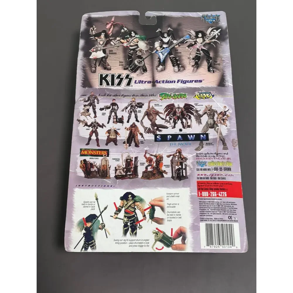 KISS Peter Criss McFarlane Figure Ultra Action Drum Drumstick Launcher New 1997